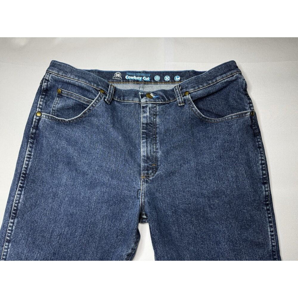 Wrangler 36MWZ Cowboy Cut Men's Slim Fit Straight Leg Blue Jeans - Size 38x31.5* - Picture 3 of 8